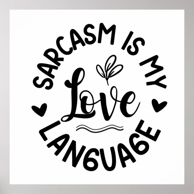 Minimalist White & Black Sarcastic Typography Poster (Front)