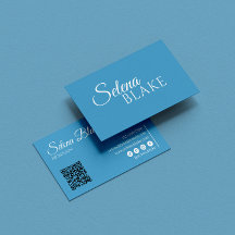 Minimalist white & blue | Modern QR Code 