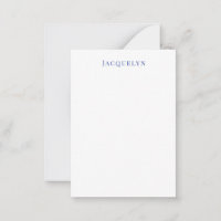 Minimalist White Blue Plain Elegant Modern Name