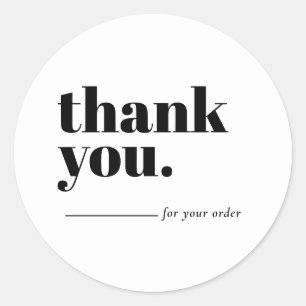 Minimalist White Business Customer Thank You Classic Round Sticker