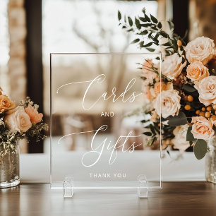 Minimalist white Cards and gifts  Acrylic Sign