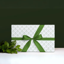 Minimalist White Christmas Tree Wrapping Paper