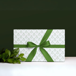 Minimalist White Christmas Tree Wrapping Paper