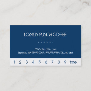 Minimalist White Coffee Punch Loyalty Card