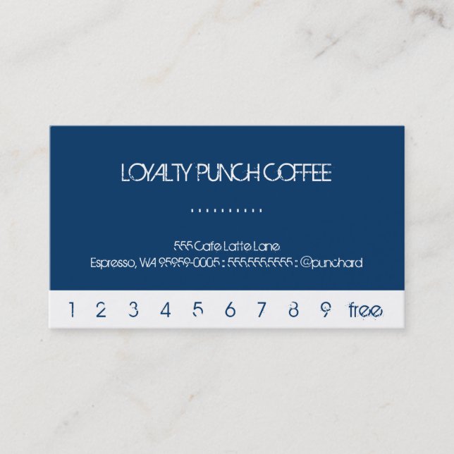 Minimalist White Coffee Punch Loyalty Card (Front)