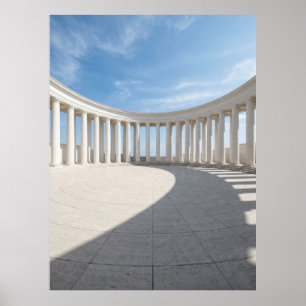 Minimalist White Columns Architecture Poster