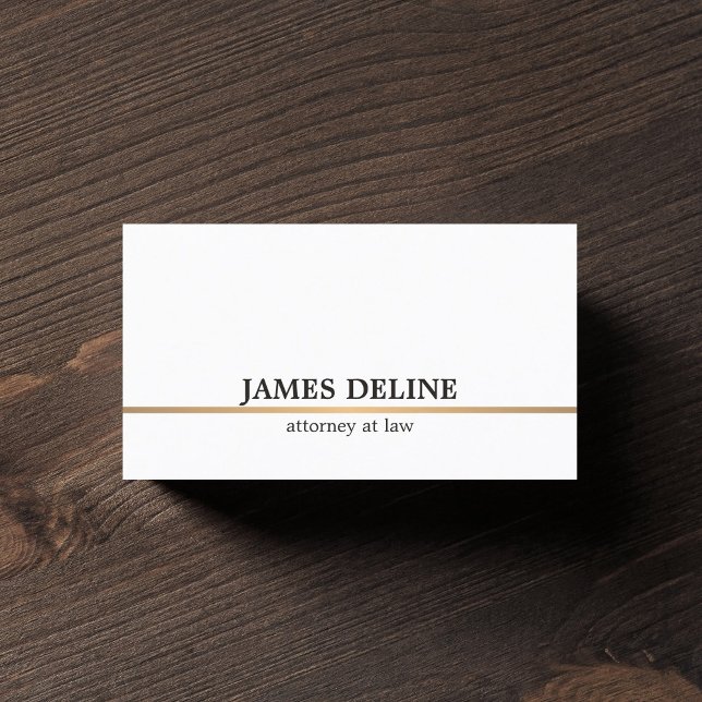 Minimalist White Copper Line Attorney Business Card (Creator Uploaded)