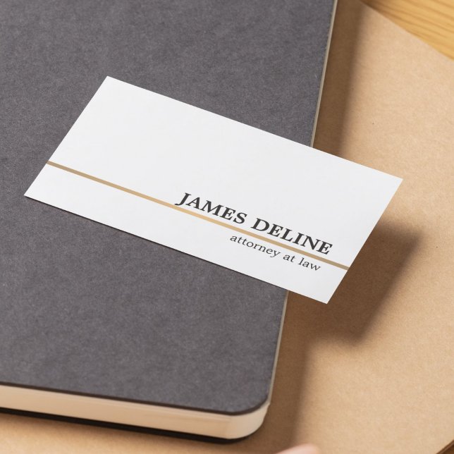 Minimalist White Copper Line Attorney Business Card (Creator Uploaded)