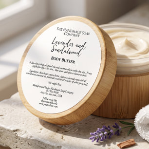 Minimalist White Cosmetics Jar Label w Ingredients