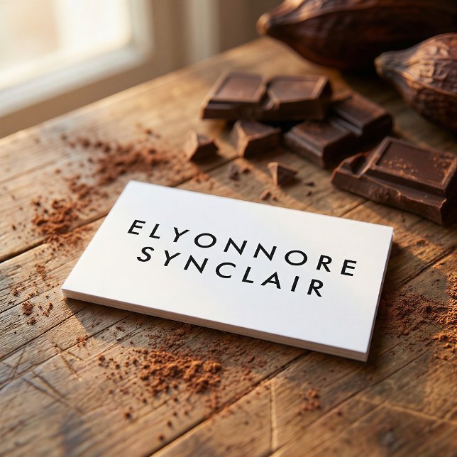 Minimalist White Craft Chocolate Maker QR Code Business Card (Creator Uploaded)