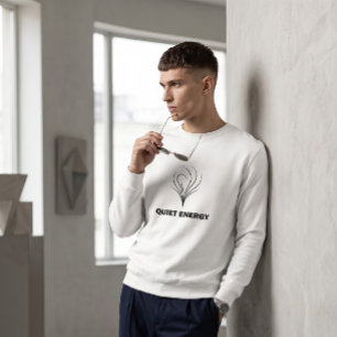 Minimalist White Crewneck Sweatshirt   Abstract