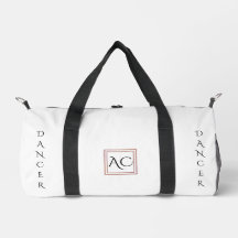 Minimalist White "DANCER" Monogram & Name