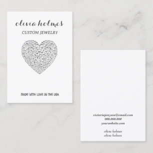 Minimalist white diamond jewellery business card