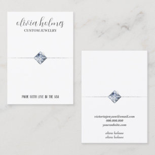 Minimalist white, diamond jewellery business card
