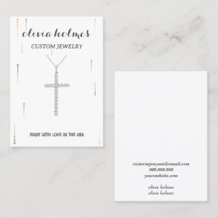 Minimalist white diamond jewelry business card