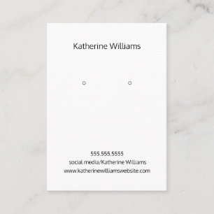 Minimalist White Earring Display Card