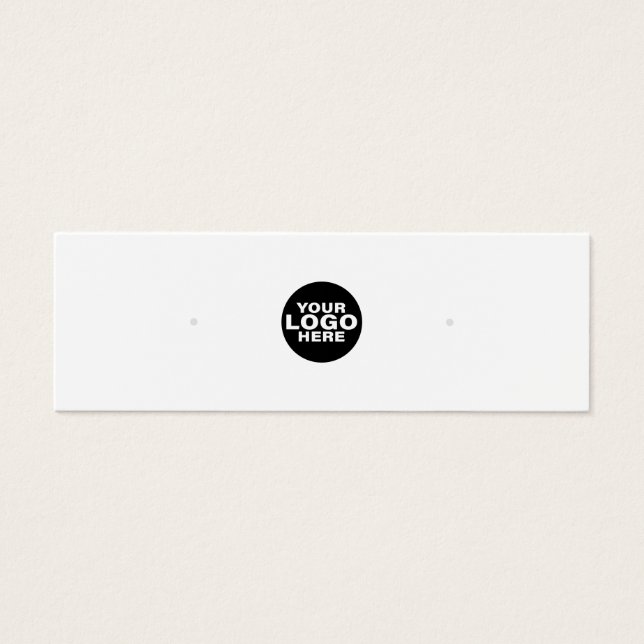 Minimalist White Earring Jewellery Display Card (Front)