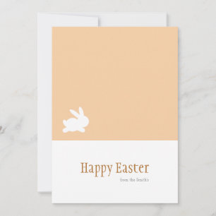 Minimalist White Easter Bunny Happy Easter Holiday Card