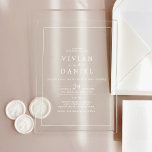 Minimalist White Elegant Modern Simple Wedding Acrylic Invitations<br><div class="desc">These minimalist white elegant modern simple wedding acrylic invitations are perfect for a simple wedding.

The modern romantic design features classic typography paired with a rustic yet elegant calligraphy with vintage hand lettered style.</div>