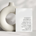 Minimalist White Elegant Stylish Modern Wedding Invitation<br><div class="desc">Minimalist Stylish White Elegant Modern Wedding Invitation</div>