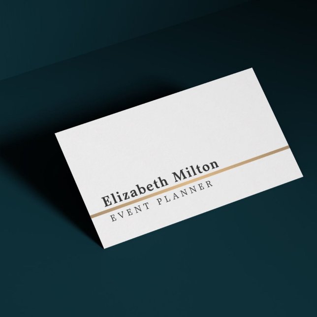 Minimalist White Faux Gold Line Event Planner Business Card (Creator Uploaded)
