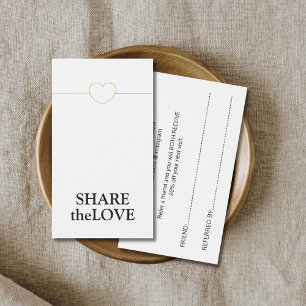 Minimalist White Faux Gold Line Heart 