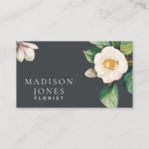 Minimalist White Flower Florist Business Card