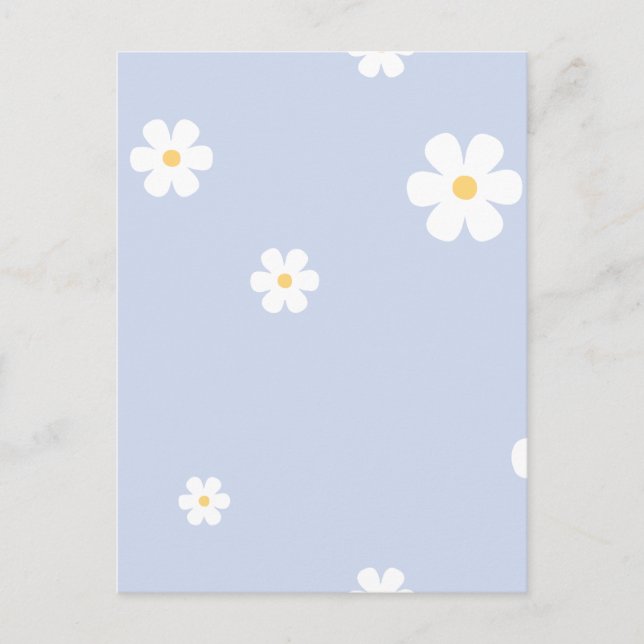 Minimalist white flower  holiday postcard (Front)