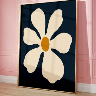 Minimalist White Flower Wall Art Print 