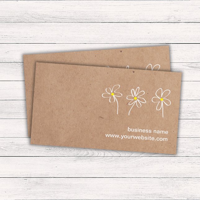 Minimalist White Flowers Landscape Garden  Business Card (Creator Uploaded)
