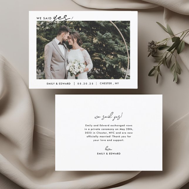 Minimalist White Frame Elopement Announcement (Creator Uploaded)