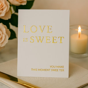 Minimalist White & Gold Dessert Table Sign