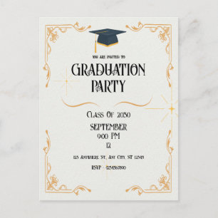 Minimalist White Graduation Postcard