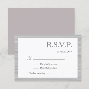 Minimalist white grey stripes blush pink rsvp invitation