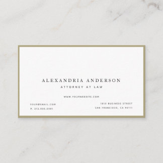 Minimalist White Lawyer Professional Business Card