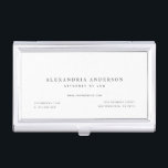 Minimalist White Lawyer Professional Business Card Holder<br><div class="desc">This simple and minimalist business card case features your name and your title in black on white background. Personalise it for your needs. Perfect for executives,  accountants,  lawyers,  realtors,  financial analysts,  consultants,  graphic designers,  writers,  interior designers,  and any business professionals. You can find matching products at my store.</div>