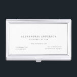 Minimalist White Lawyer Professional Business Card Holder<br><div class="desc">This simple and minimalist business card case features your name and your title in black on white background. Personalise it for your needs. Perfect for executives,  accountants,  lawyers,  realtors,  financial analysts,  consultants,  graphic designers,  writers,  interior designers,  and any business professionals. You can find matching products at my store.</div>