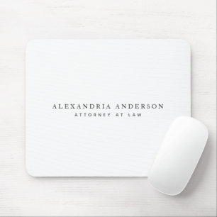 Minimalist White Lawyer Professional Mouse Pad