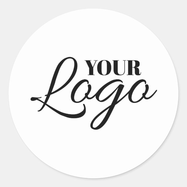 Minimalist White Logo Classic Round Sticker (Front)