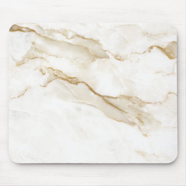 Minimalist White Marble Mouse Pad (Front)