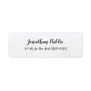 Minimalist White Marble Template Return Address