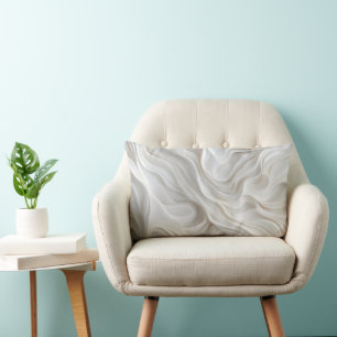 Minimalist White Marble Wave Decorative Pillow