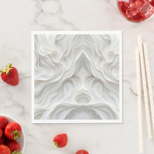 Minimalist White Marble Wave Pattern Napkins 