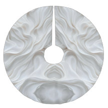 Minimalist White Marble Wave Tree Skirt – Soft 