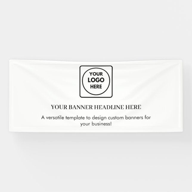 Minimalist White Modern Business Branding Display Banner (Horizontal)