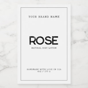 Minimalist white modern elegant body lotion label