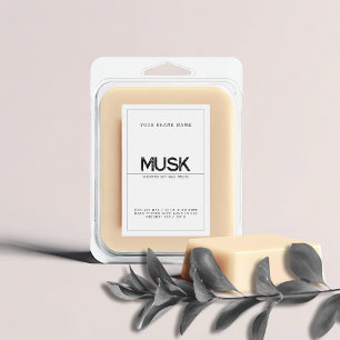 Minimalist white modern elegant soy wax melts food label