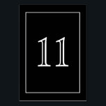 Minimalist White on Black Vertical | Table Number<br><div class="desc">An elegant,  ultra minimalist design. Large numbers are easy to read. Coordinates with other minimalist,  monochromatic pieces in my shop. See collection.</div>