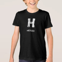 MINIMALIST WHITE ONE LETTER MONOGRAM NAME BLACK