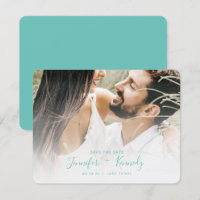 Minimalist White Overlay Aqua Script & Photo